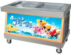 Фризер для жареного мороженого foodatlas kcb-2f (стол для топпингов, 2 компрессора)
