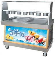 Фризер для жареного мороженого foodatlas kcb-2f (контейнеры, свет.короб, стол для топпингов, 2 компр)